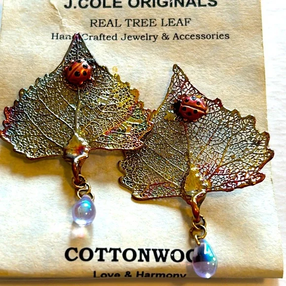 Cole Originals Jewelry Tree Leaf Cottonwood Earrings Made